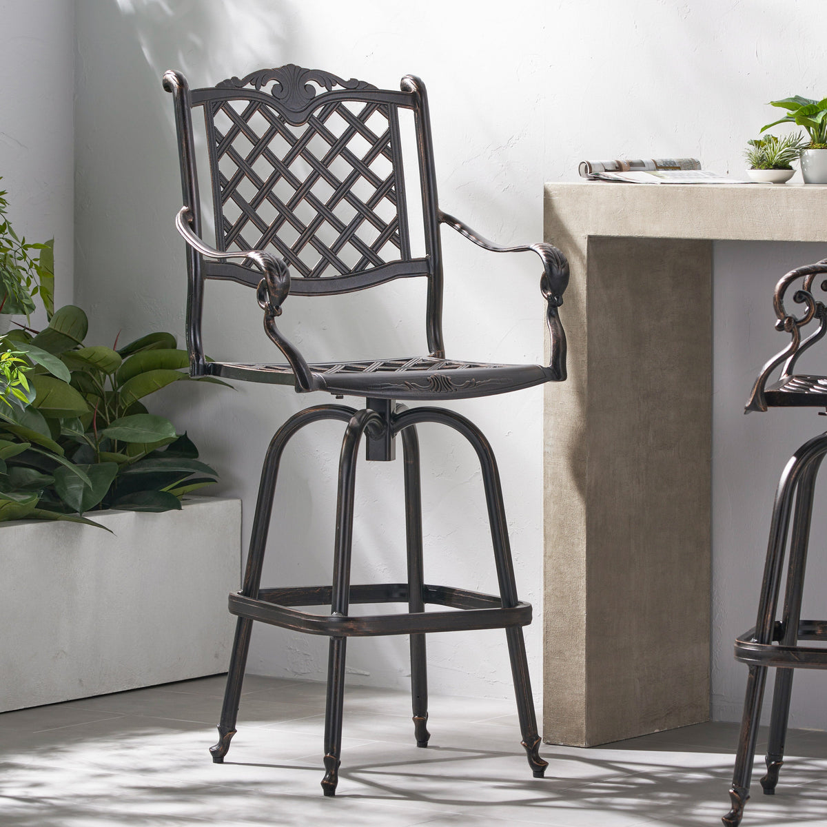 Cast Aluminum Bar Stool