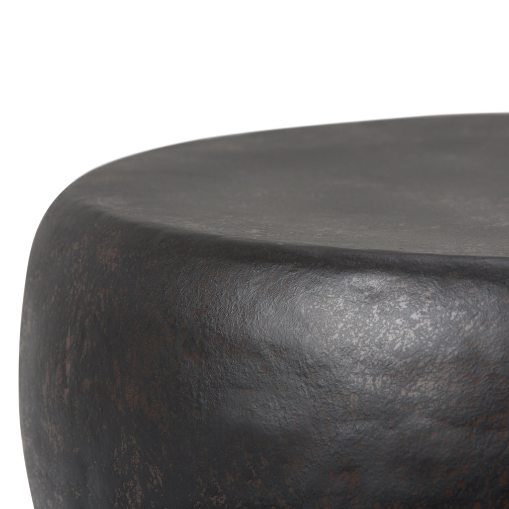 Garvy 22 Inch Wide Metal Side Table in Rustic Bronze