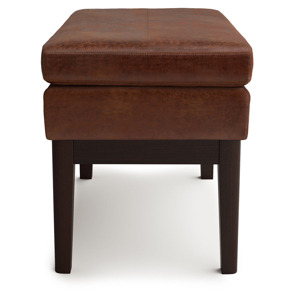 Carlson Small Ottoman Bench in Distressed Saddle