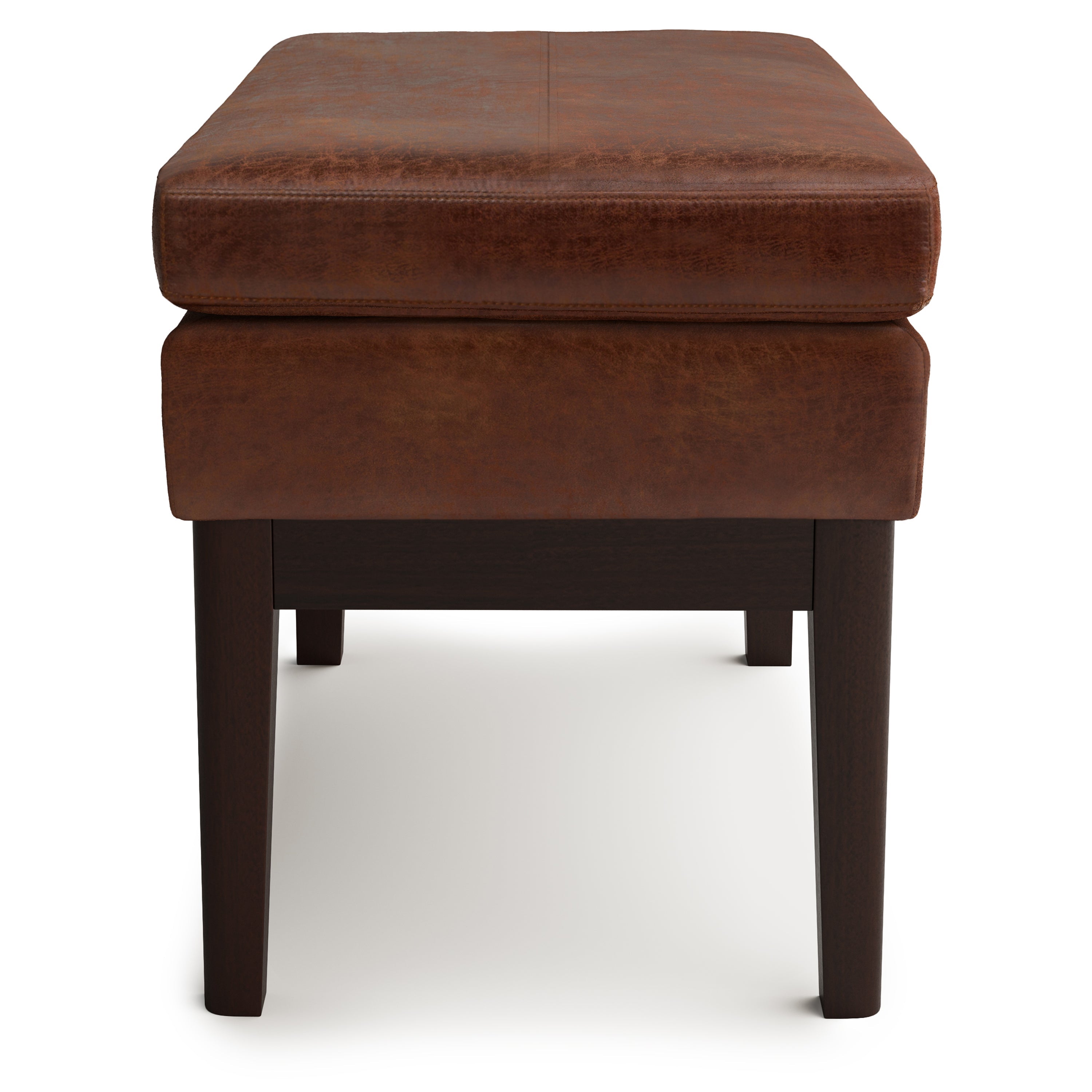 Carlson Small Ottoman Bench in Distressed Saddle