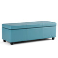 Avalon 48-Inch Wide Storage Ottoman Bench in Soft Blue