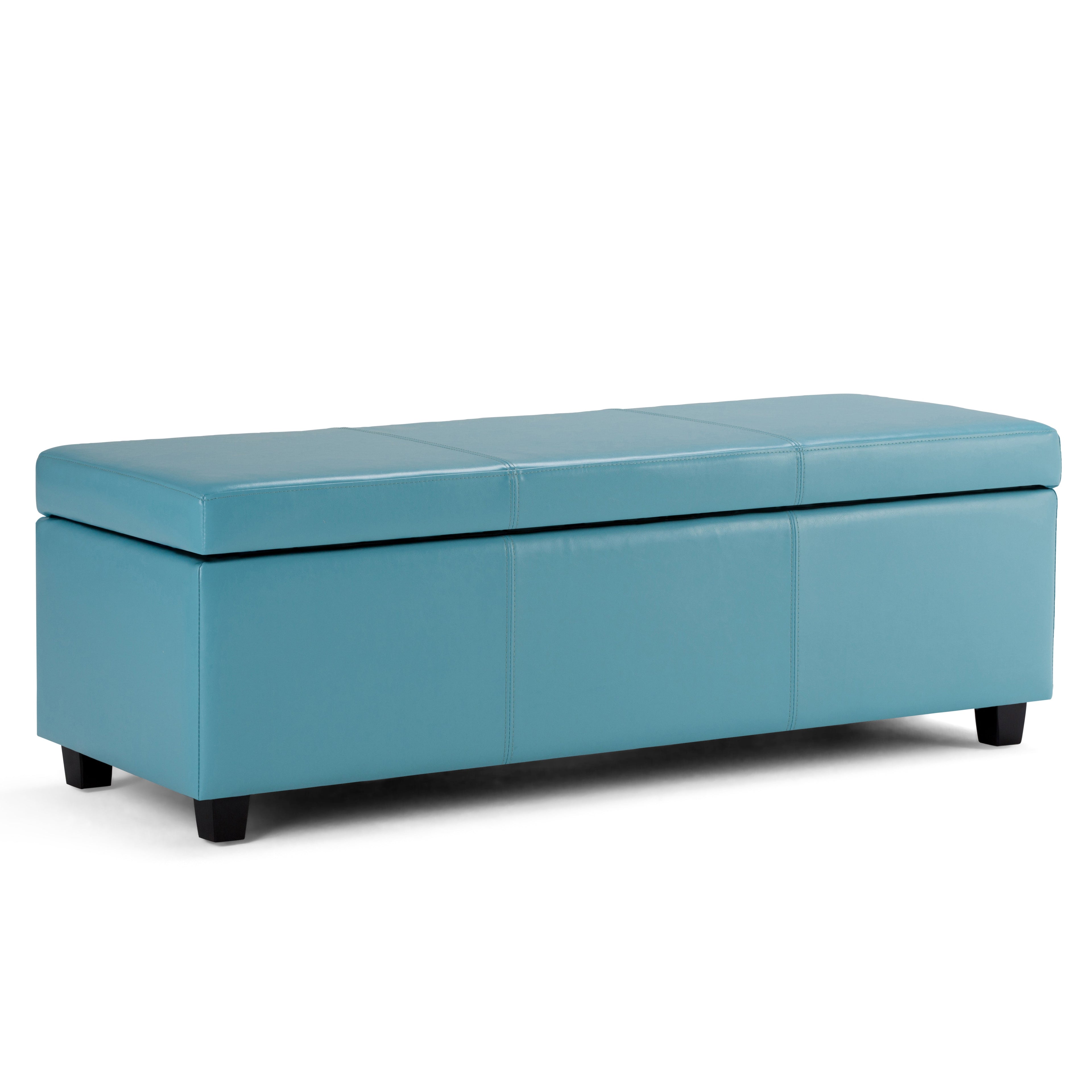 Avalon 48-Inch Wide Storage Ottoman Bench in Soft Blue