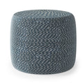 Bayley 20 Inch Wide Round Pouf in Aegean
