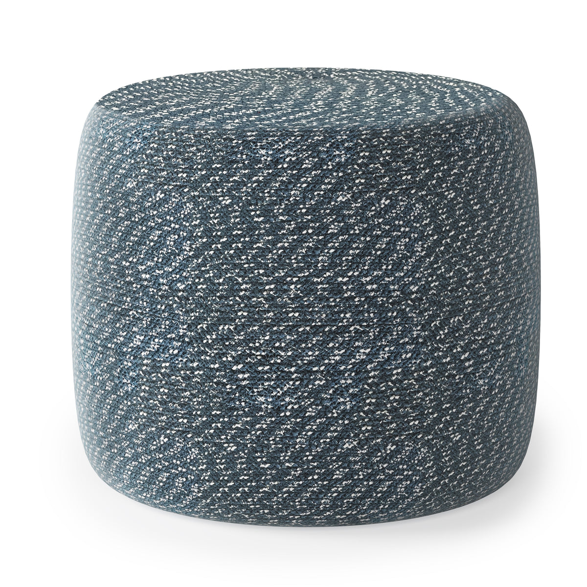 Bayley 20 Inch Wide Round Pouf in Aegean