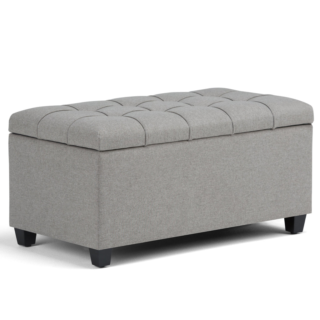 Sienna 33 Inch Wide Storage Ottoman Bench in Dove