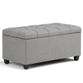 Sienna 33 Inch Wide Storage Ottoman Bench in Dove
