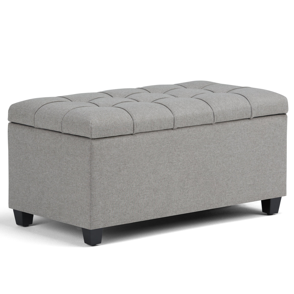 Sienna 33 Inch Wide Storage Ottoman Bench in Dove