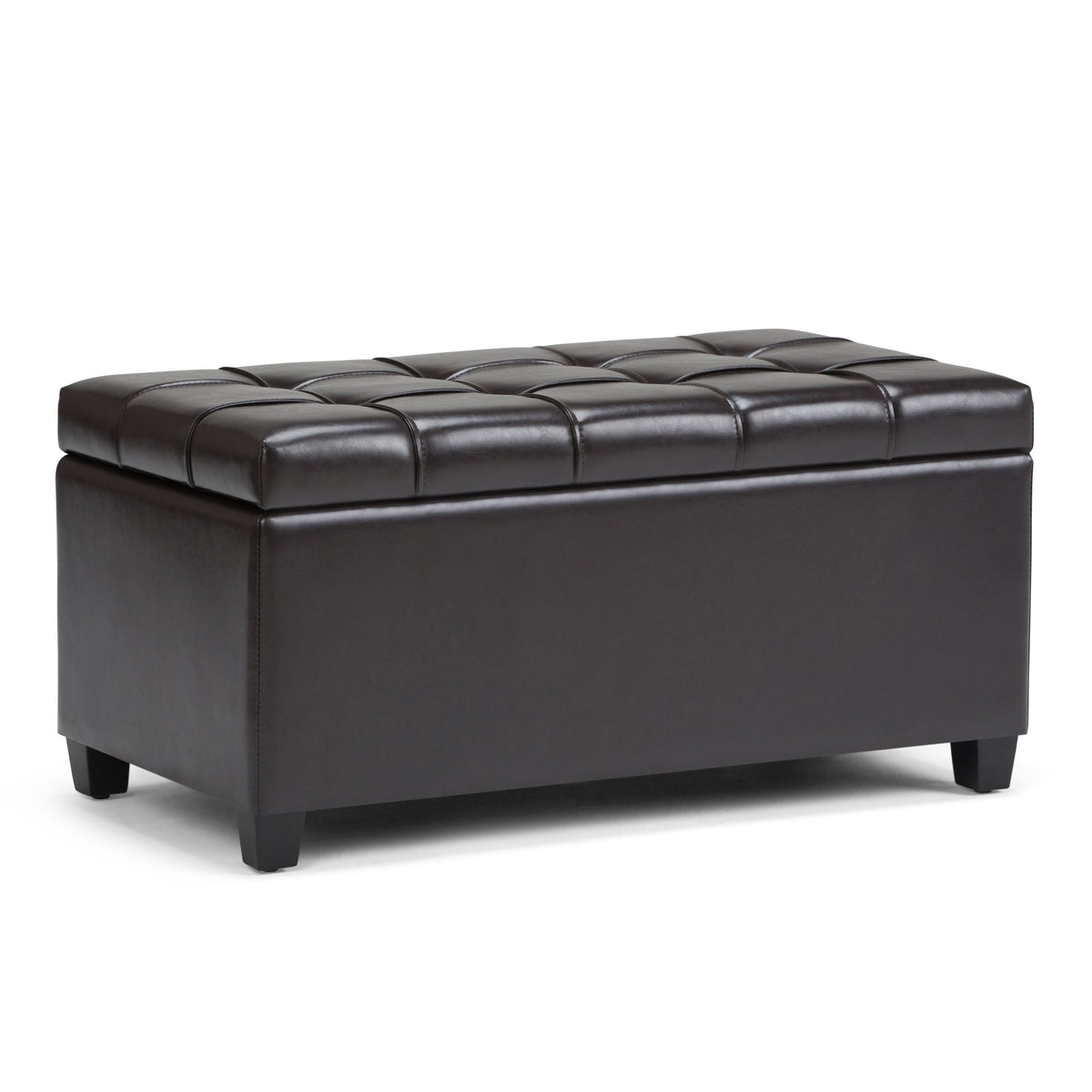 Sienna 33 Inch Wide Storage Ottoman Bench in Tanners
