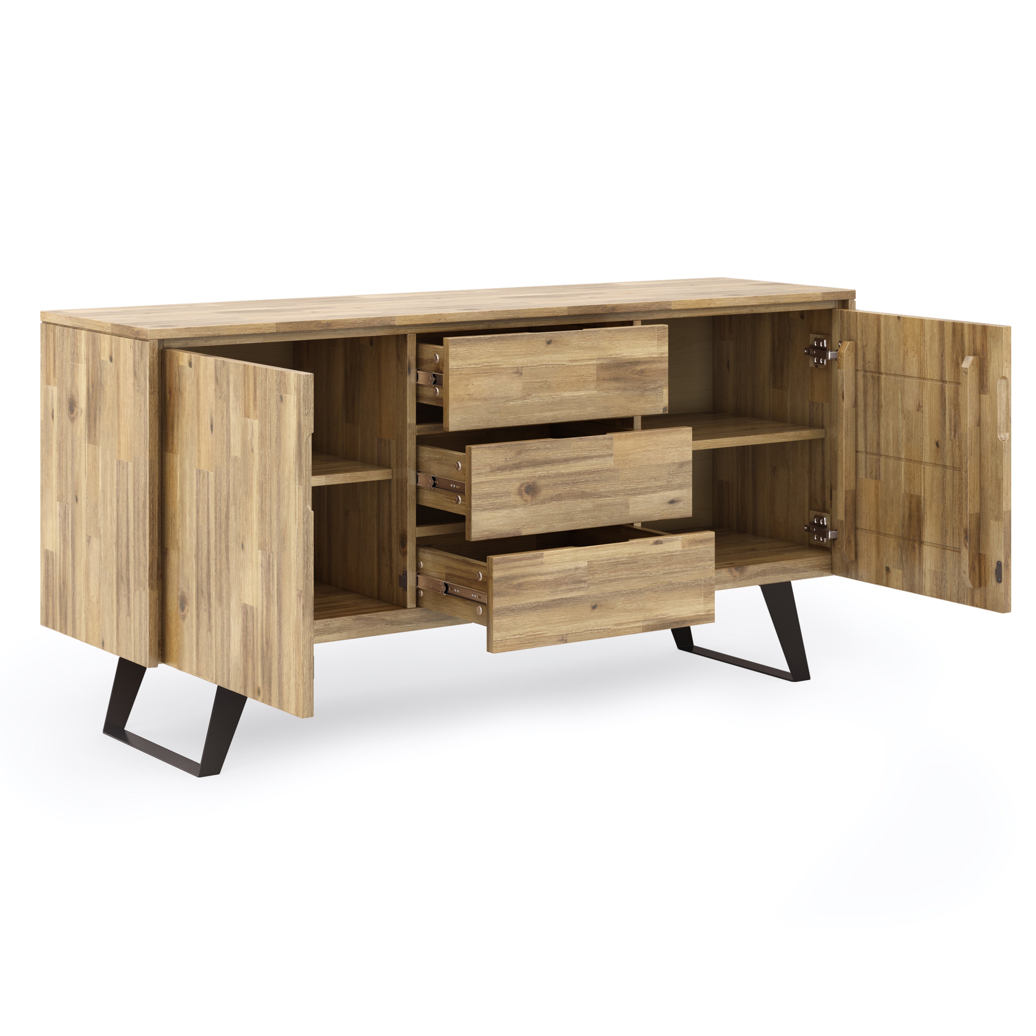 Lowry 60 Inch Wide Solid Acacia Wood Sideboard Buffet
