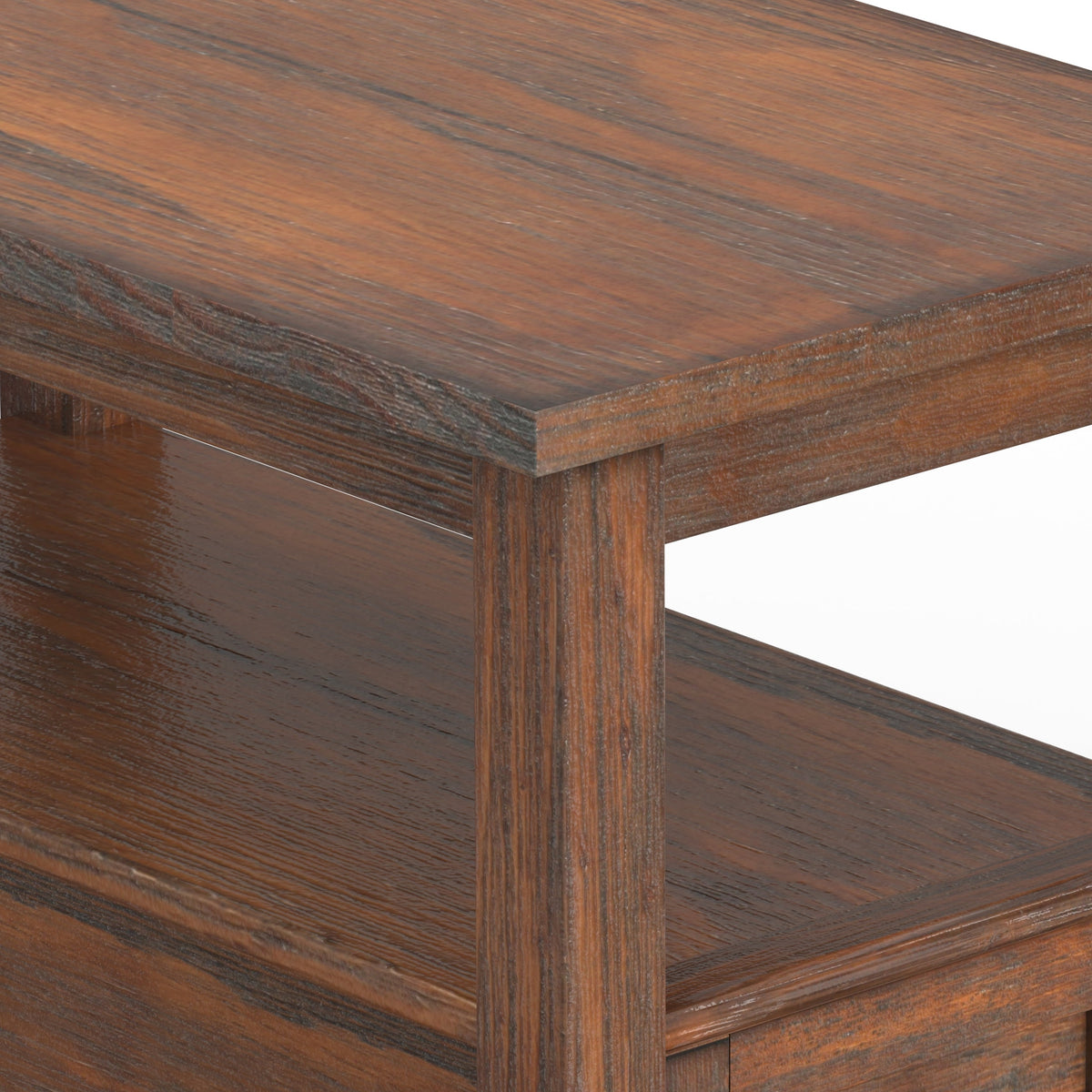 Warm Shaker Solid Wood 14 Inch Wide Transitional Narrow Side Table