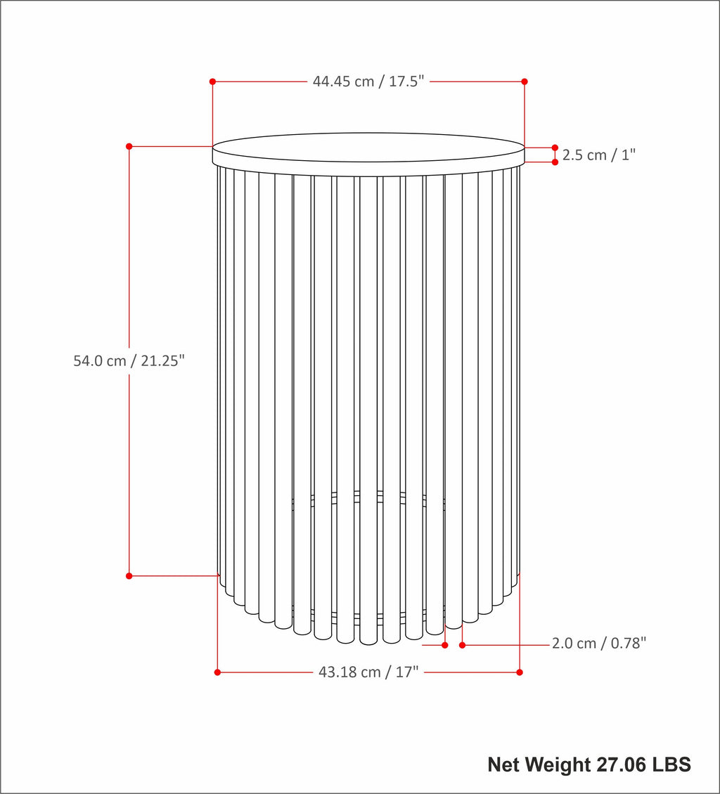 Demy Accent Table in Natural/Black
