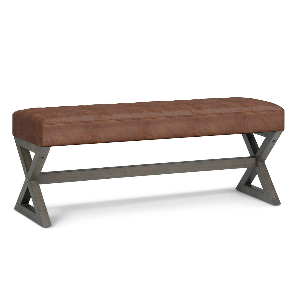 Salinger Large Ottoman Bench - Distressed Saddle