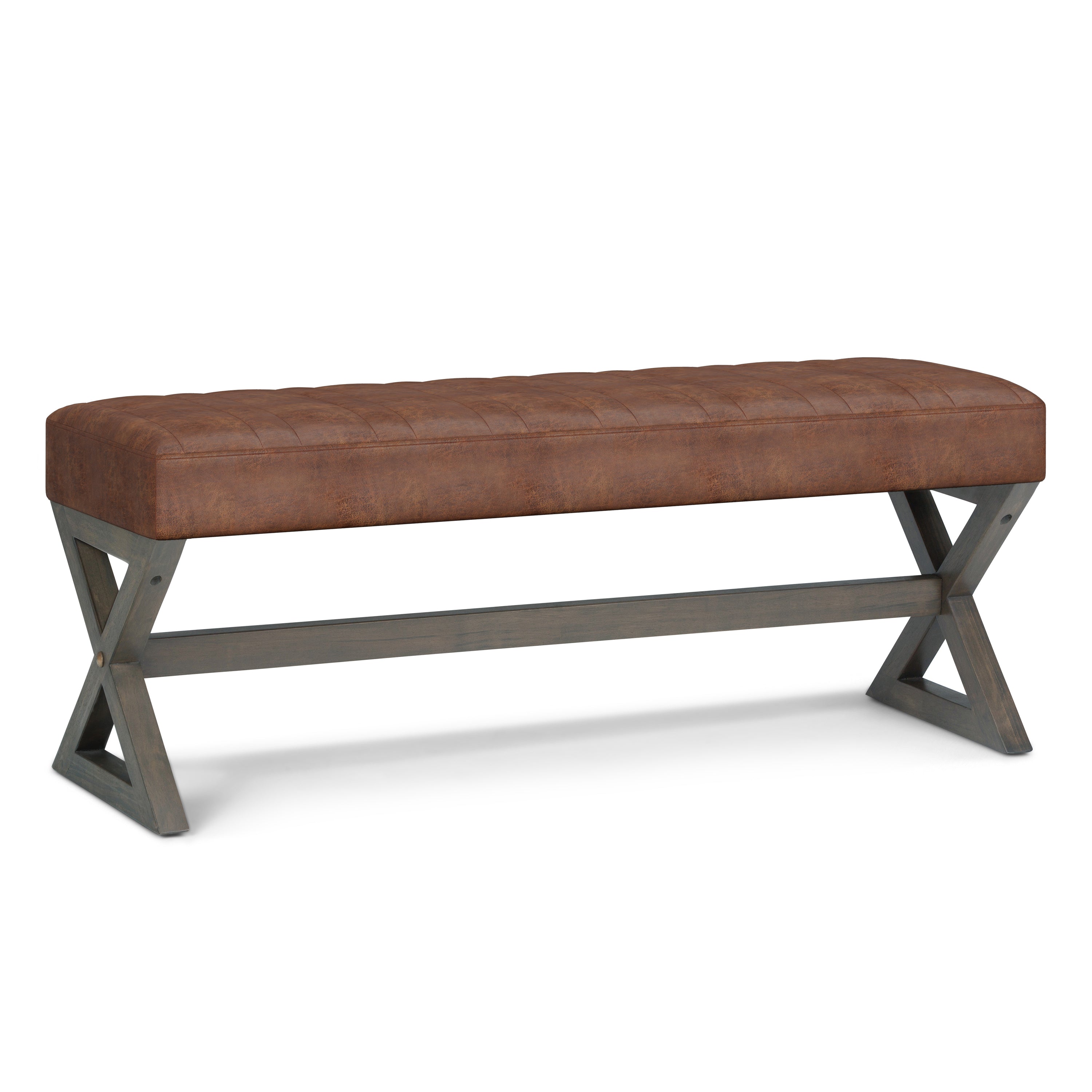 Salinger Large Ottoman Bench - Distressed Saddle