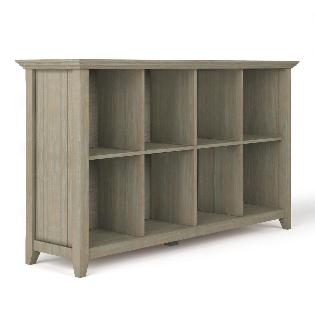 Acadian 57 Inch Wide Solid Wood 8 Cube Storage Sofa Table
