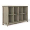 Acadian 57 Inch Wide Solid Wood 8 Cube Storage Sofa Table