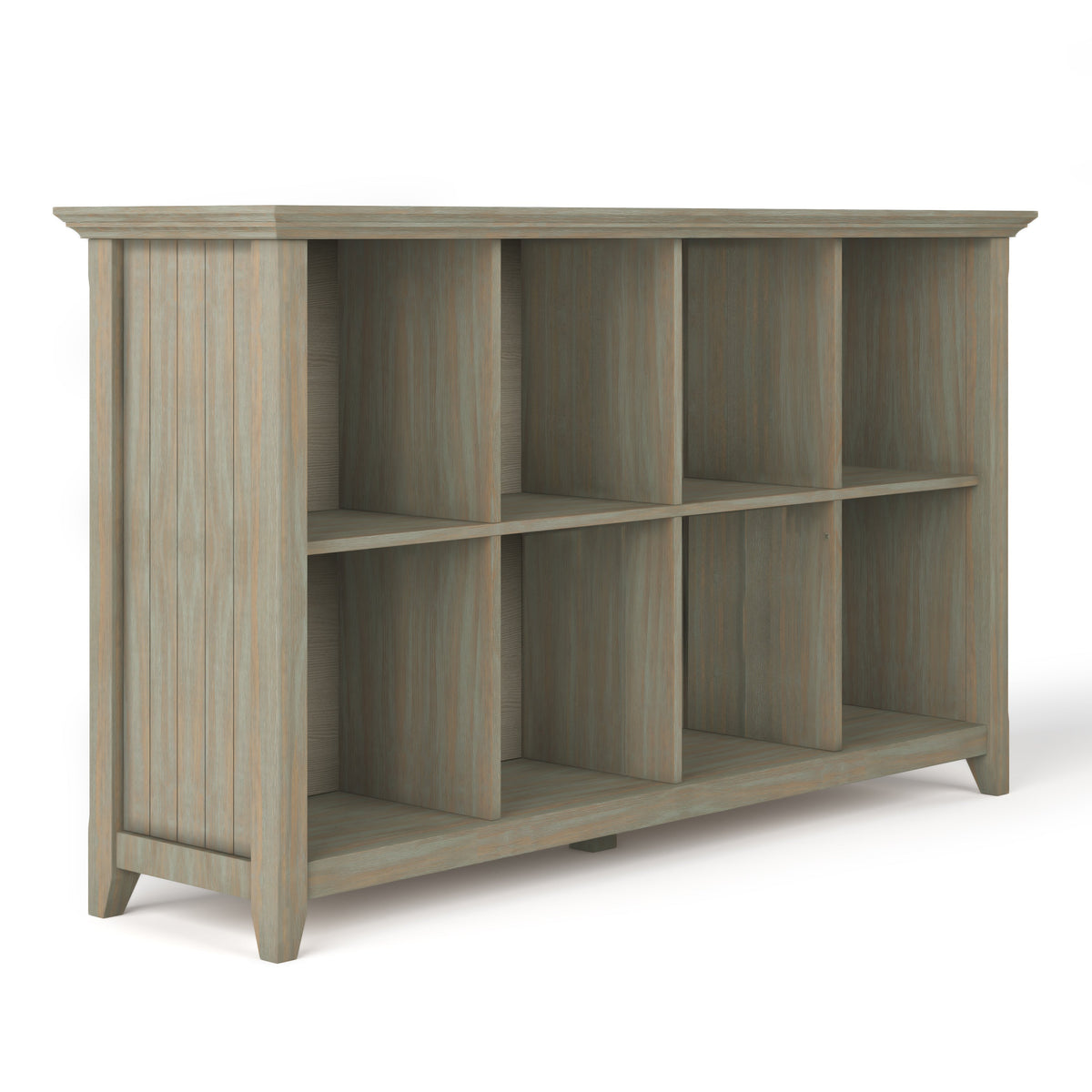 Acadian 57 Inch Wide Solid Wood 8 Cube Storage Sofa Table
