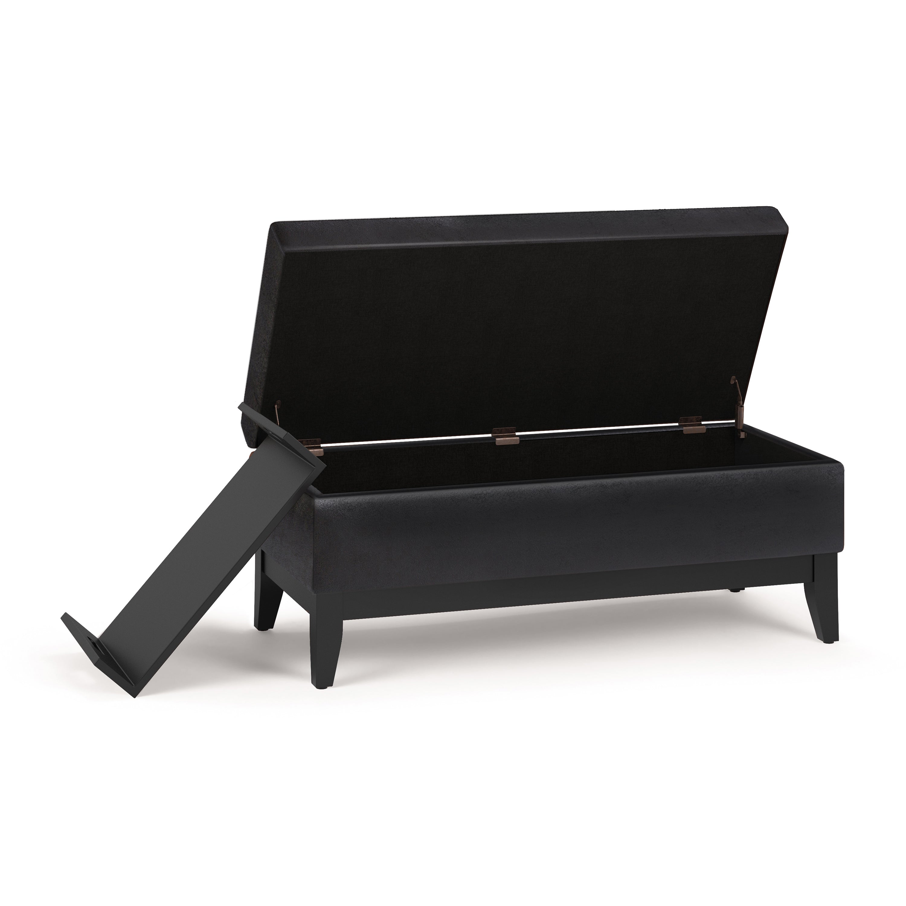 Oregon 42 Inch Wide Storage Ottoman Bench With Tray