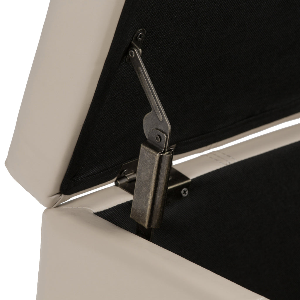Dover 36 Inch Wide Storage Ottoman Bench in Satin
