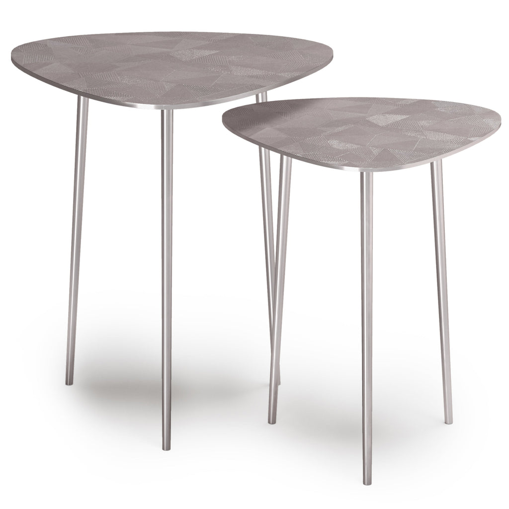 Shelton 2 Piece Metal Nesting Table - Nickel