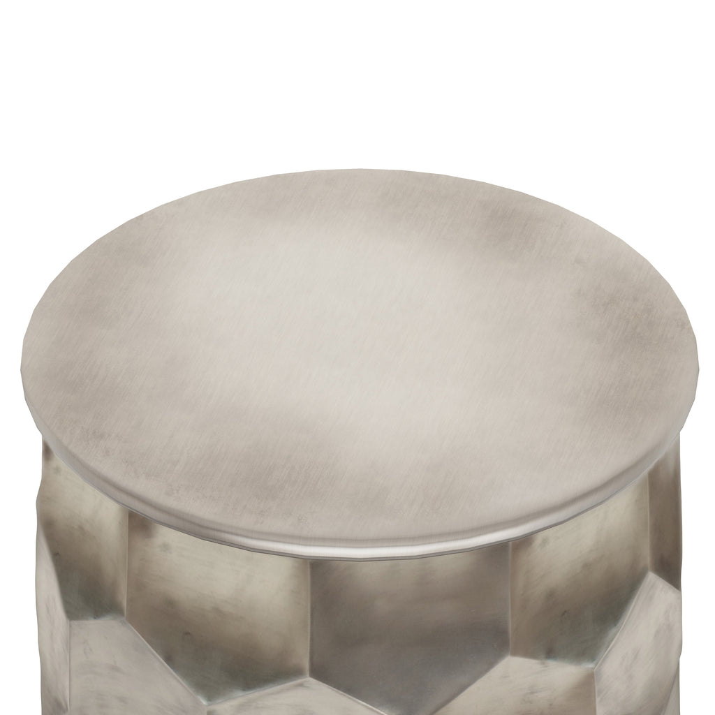 Whitney 17 Inch Wide Metal Storage Side Table in Antique