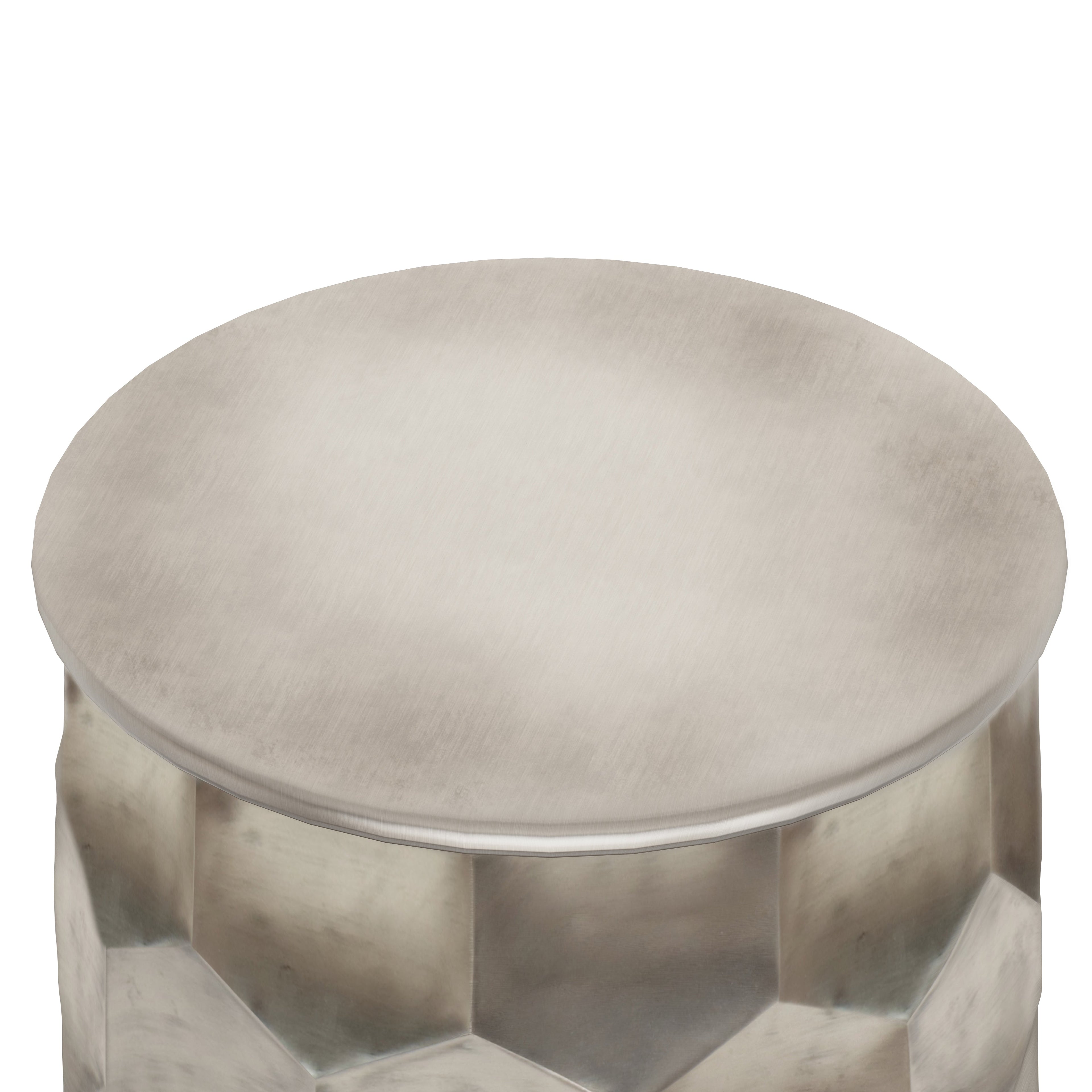 Whitney 17 Inch Wide Metal Storage Side Table in Antique