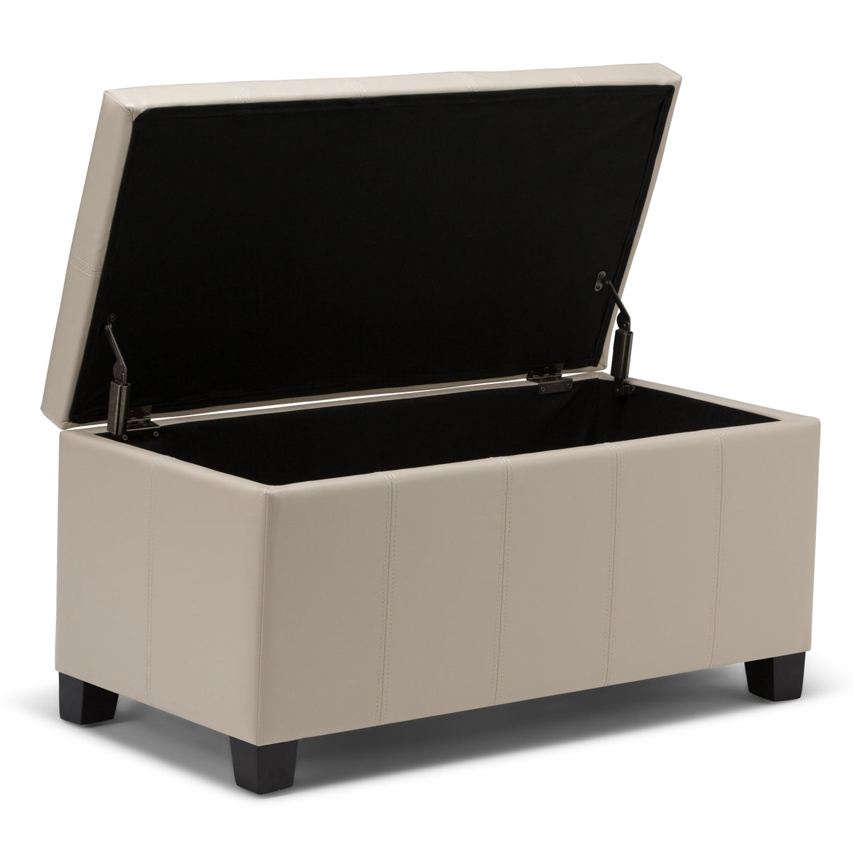 Dover 36 Inch Wide Storage Ottoman Bench in Satin
