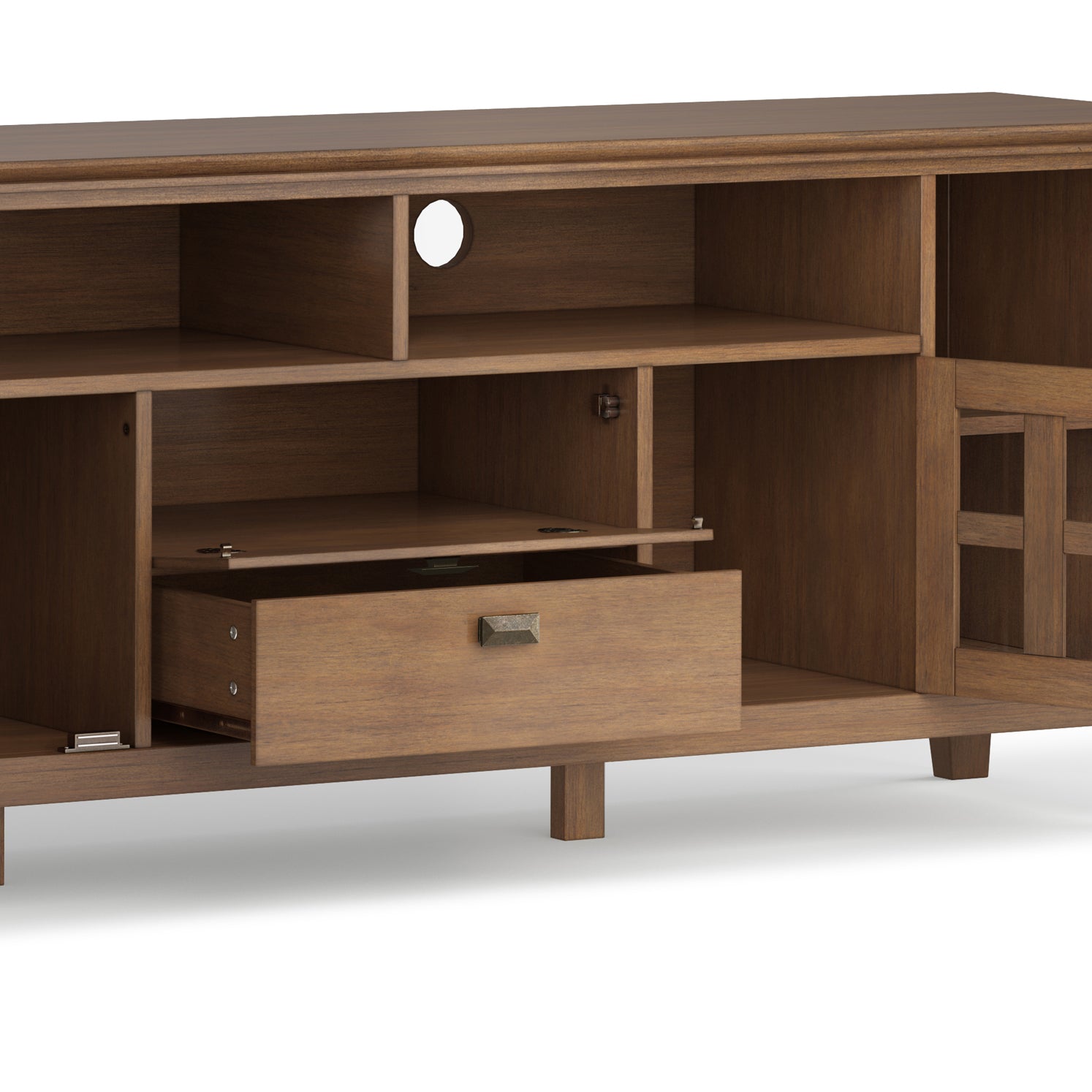Artisan 72 Inch Wide Solid Wood TV Stand in Rustic