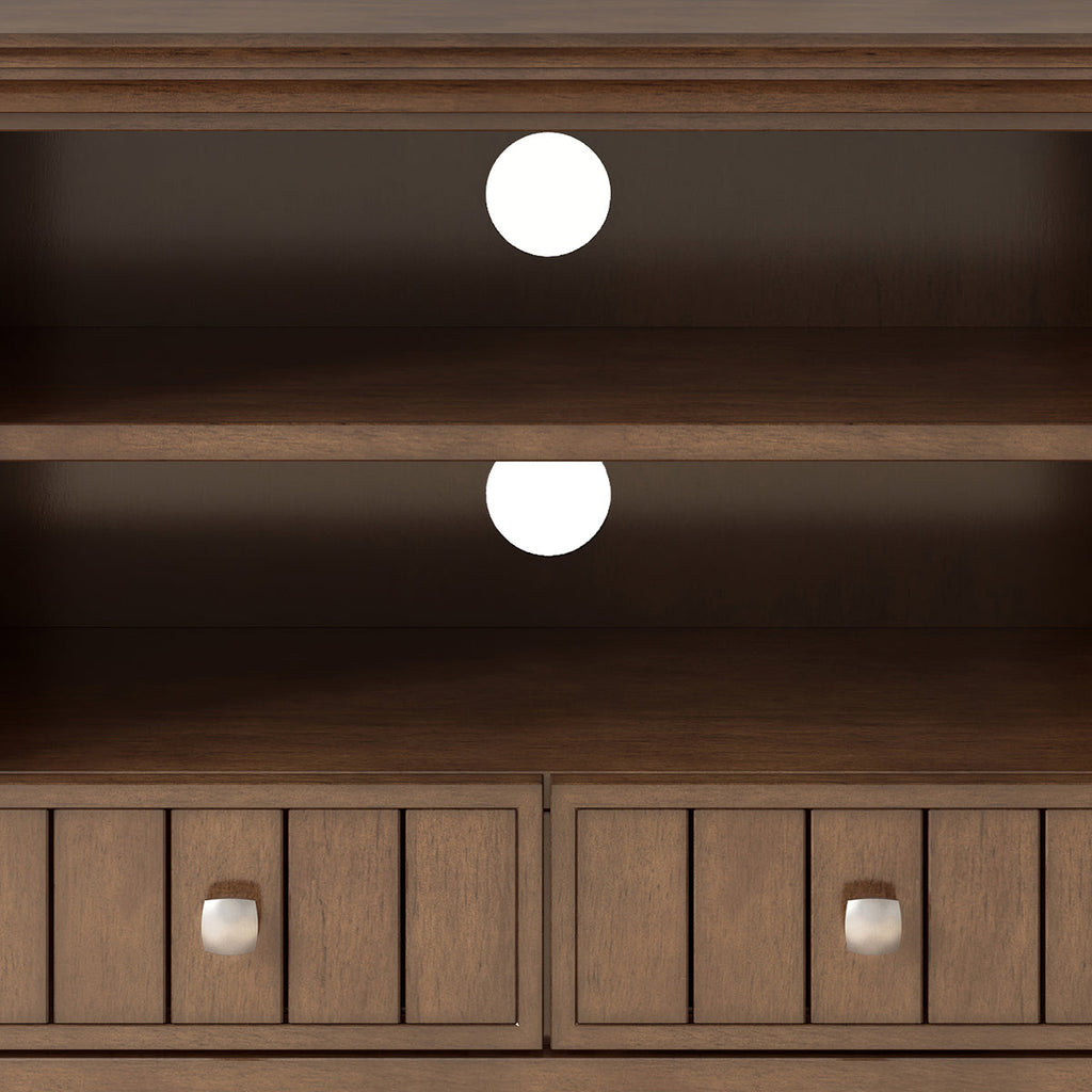 Acadian 60 Inch Wide Solid Wood TV Stand in Rustic