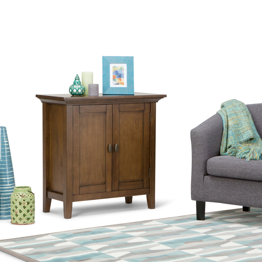 Redmond 32 Inch Wide Solid Wood Low Storage Cabinet in Rustic