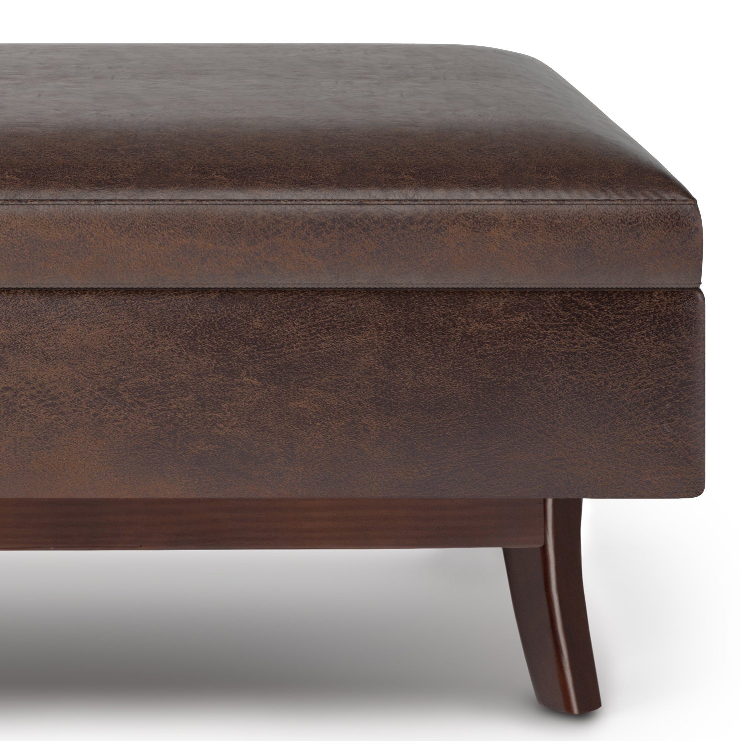 Owen 48" Wide Rectangular Storage Ottoman in Distressed Chestnut