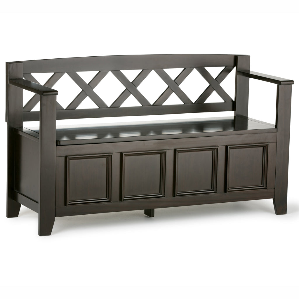 Amherst Solid Wood Entryway Storage Bench in Hickory