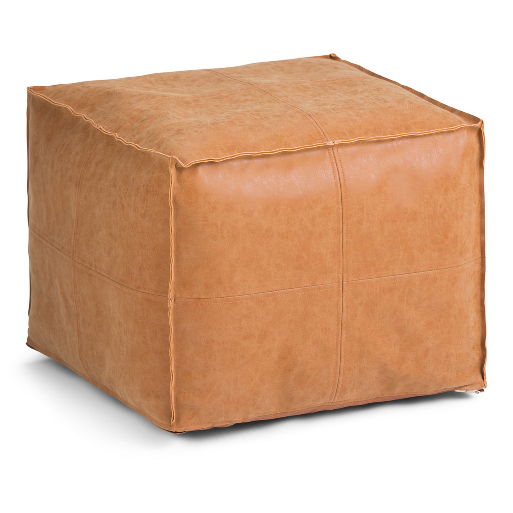 Brody Distressed Square Pouf