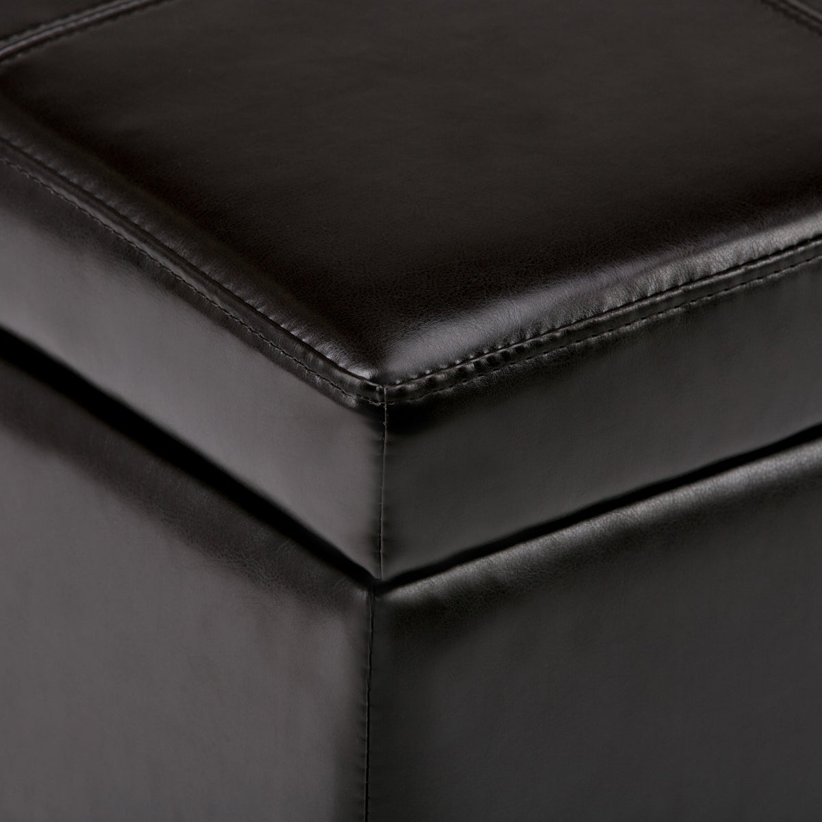 Kingsley 48 Inch Wide Large Storage Ottoman in Coffee