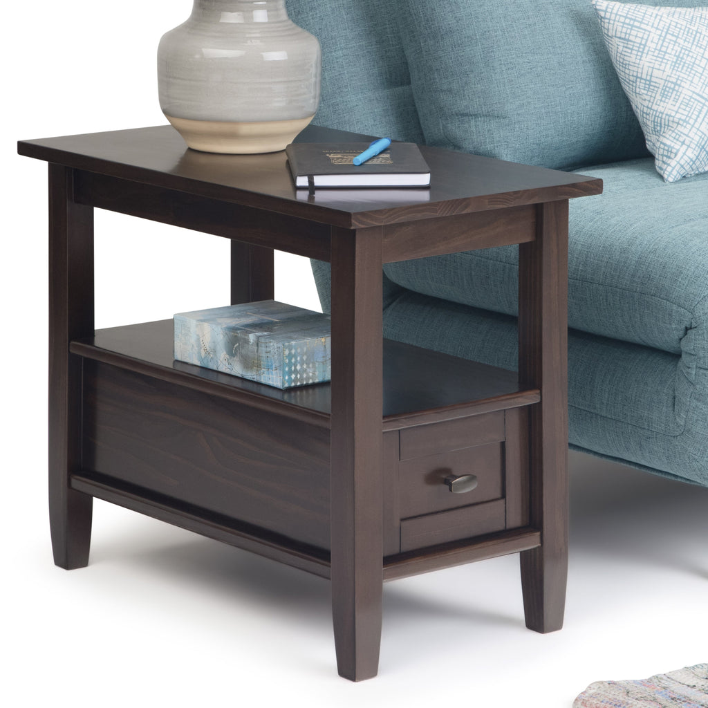 Warm Shaker Solid Wood Transitional Narrow Side Table