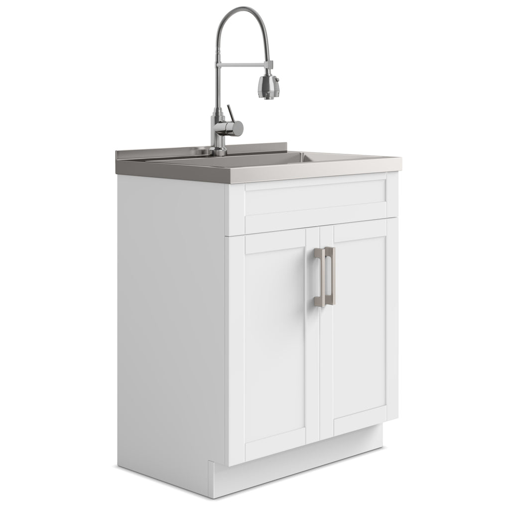 Hennessy Deluxe 28" Laundry Cabinet with Faucet and Stainless Steel Sink