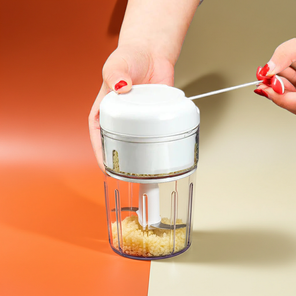 Manual Food Chopper – Vegetable & Garlic Cutter with Magnetic Blade