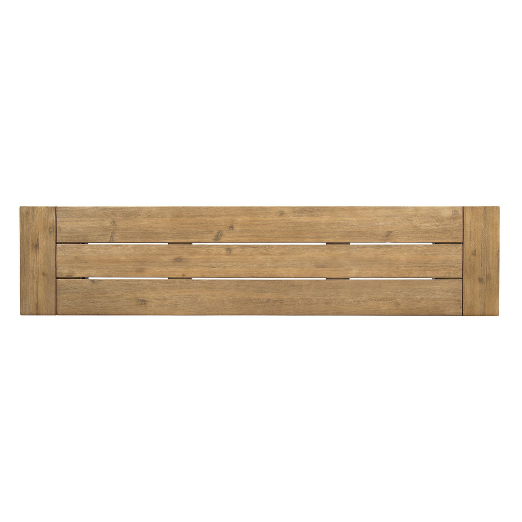 Outdoor Bench with Slat Panel Design and Acacia Wood Frame