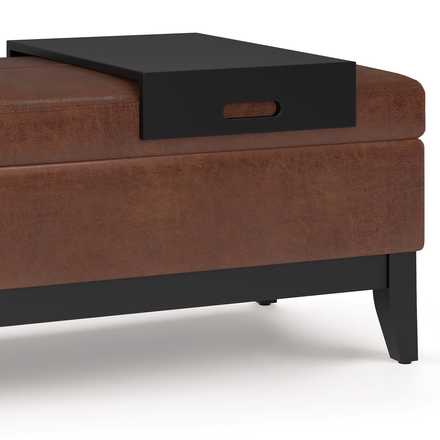 Oregon 42 Inch Wide Storage Ottoman Bench with Tray