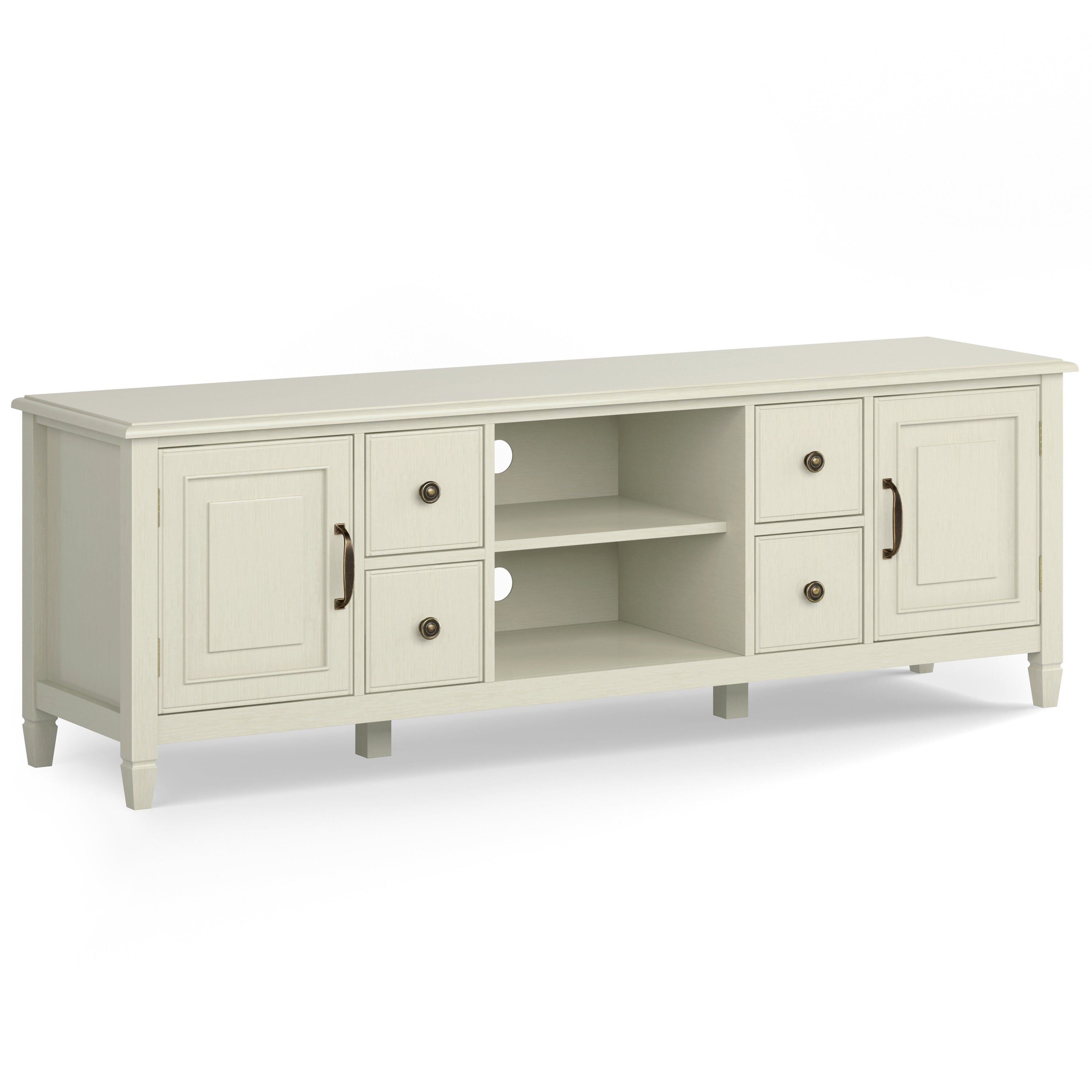 Connaught 72 Inch Wide Solid Wood TV Stand in Antique