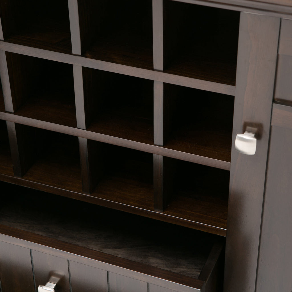 Bedford 54 Inch Wide Solid Wood Sideboard Buffet and Wine Rack