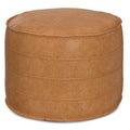 Brody 20 Inch Wide Round Pouf in Distressed