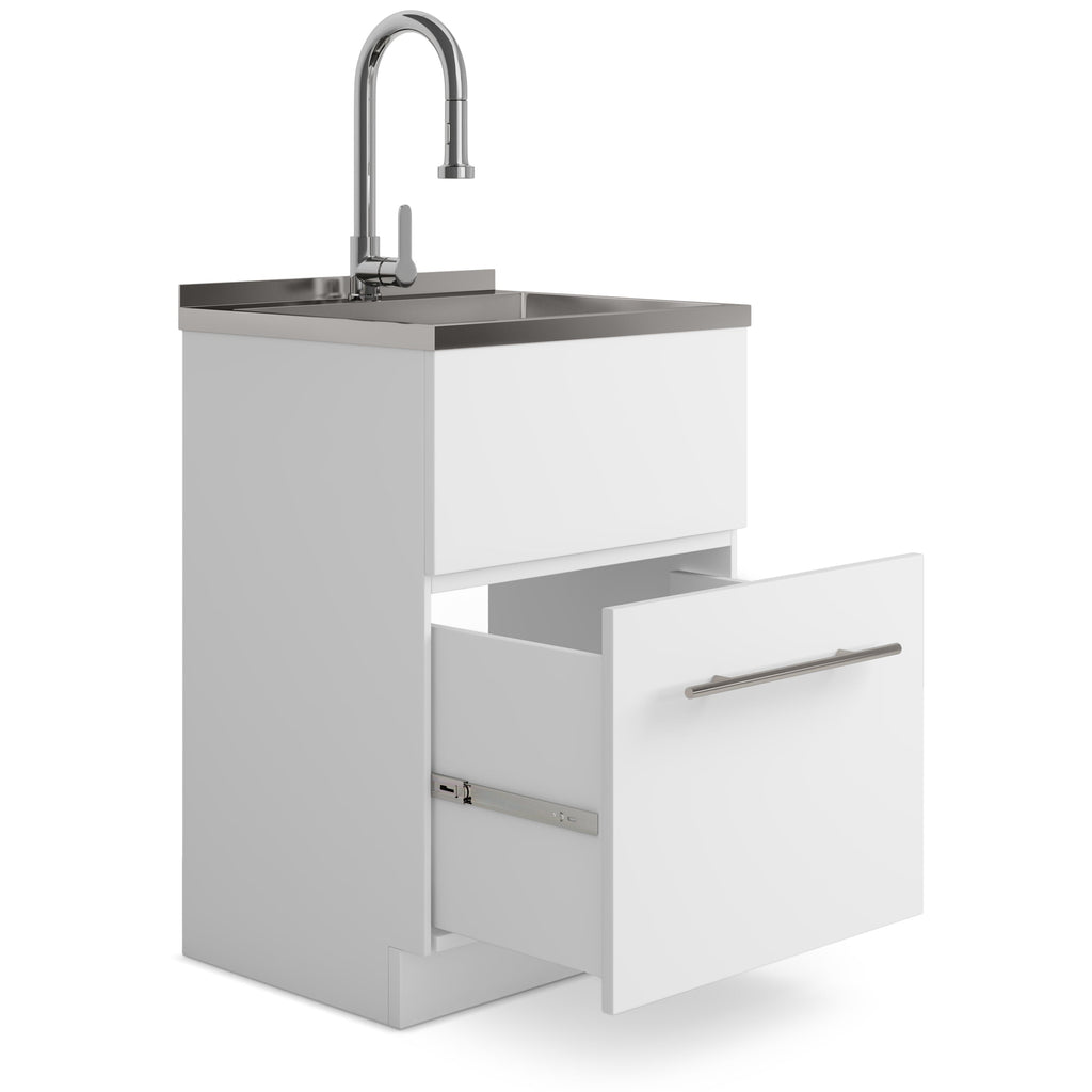Metro 24" Laundry Cabinet with Faucet and Stainless Steel Sink