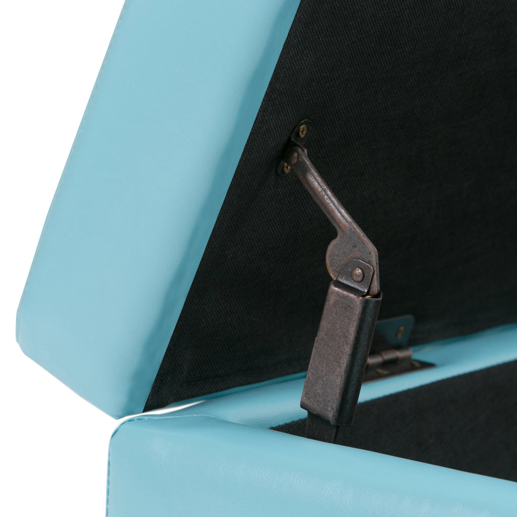 Avalon 48-Inch Wide Storage Ottoman Bench in Soft Blue