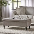 Storage Ottoman Bench with Solid Wood Legs