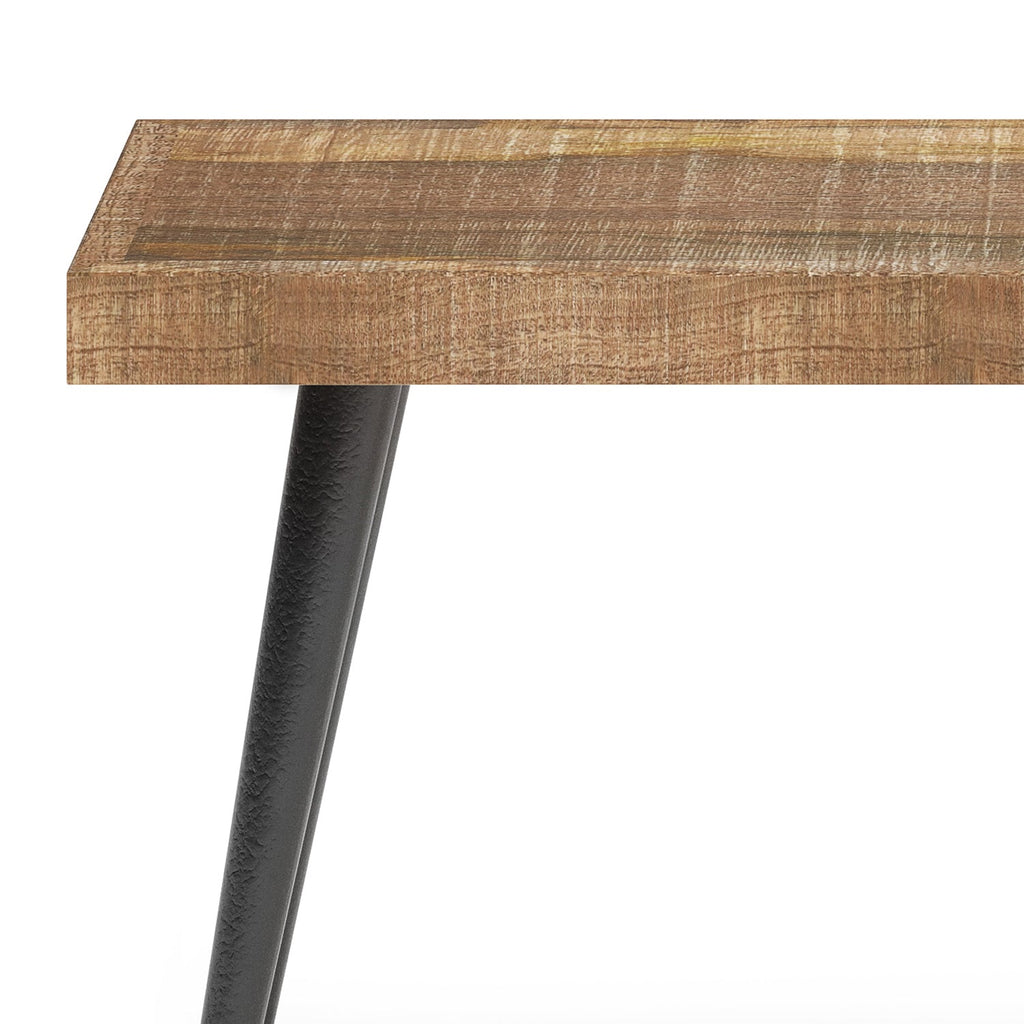 Durham 43 Inch Wide Solid Mango Wood Bench in Distressed