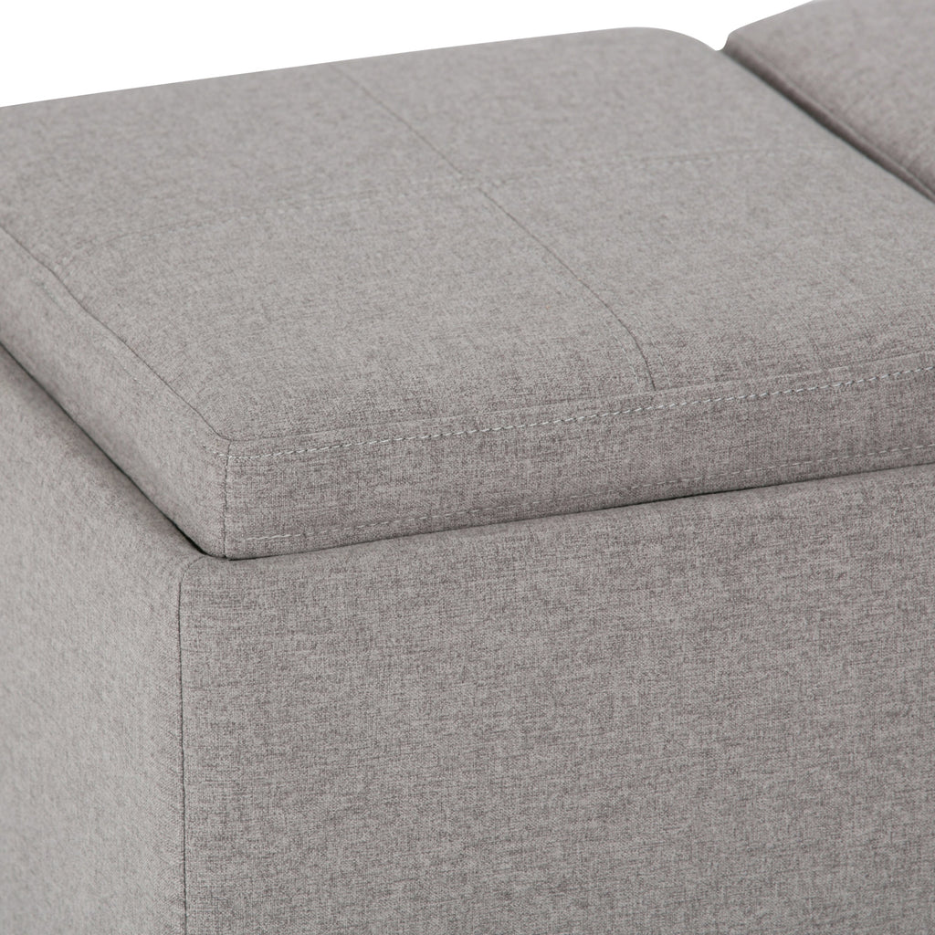 Avalon 42 Inch Wide Storage Ottoman in Cloud