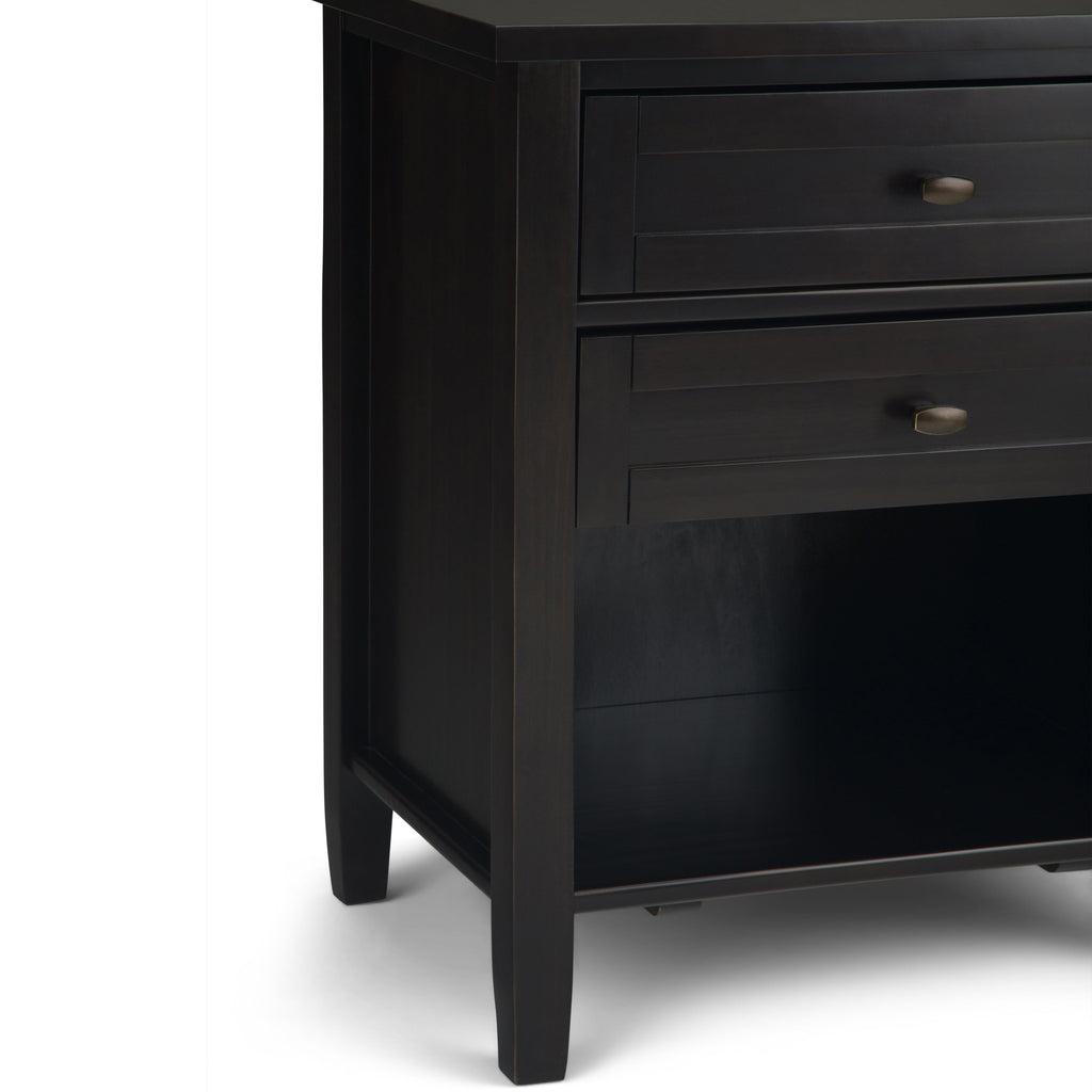 Warm Shaker Solid Wood 24 Inch Wide Transitional Nightstand in Hickory