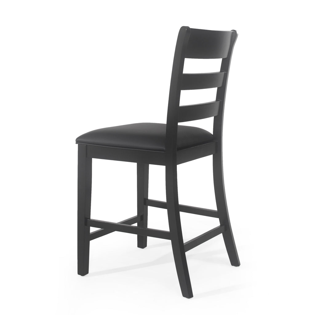 Farmhouse Upholstered Wood Counter Stools (Set of 2)