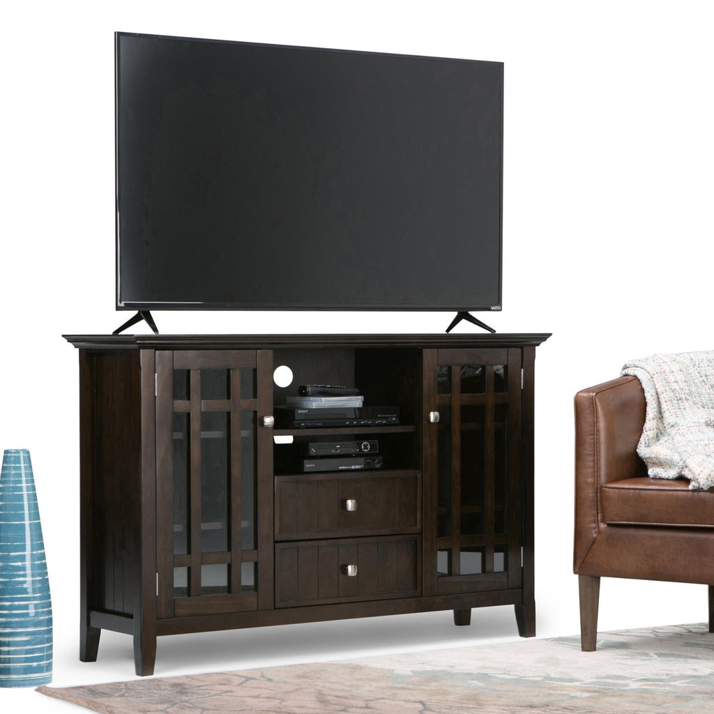 Bedford 53 Inch Wide Solid Wood Tall TV Stand in Tobacco