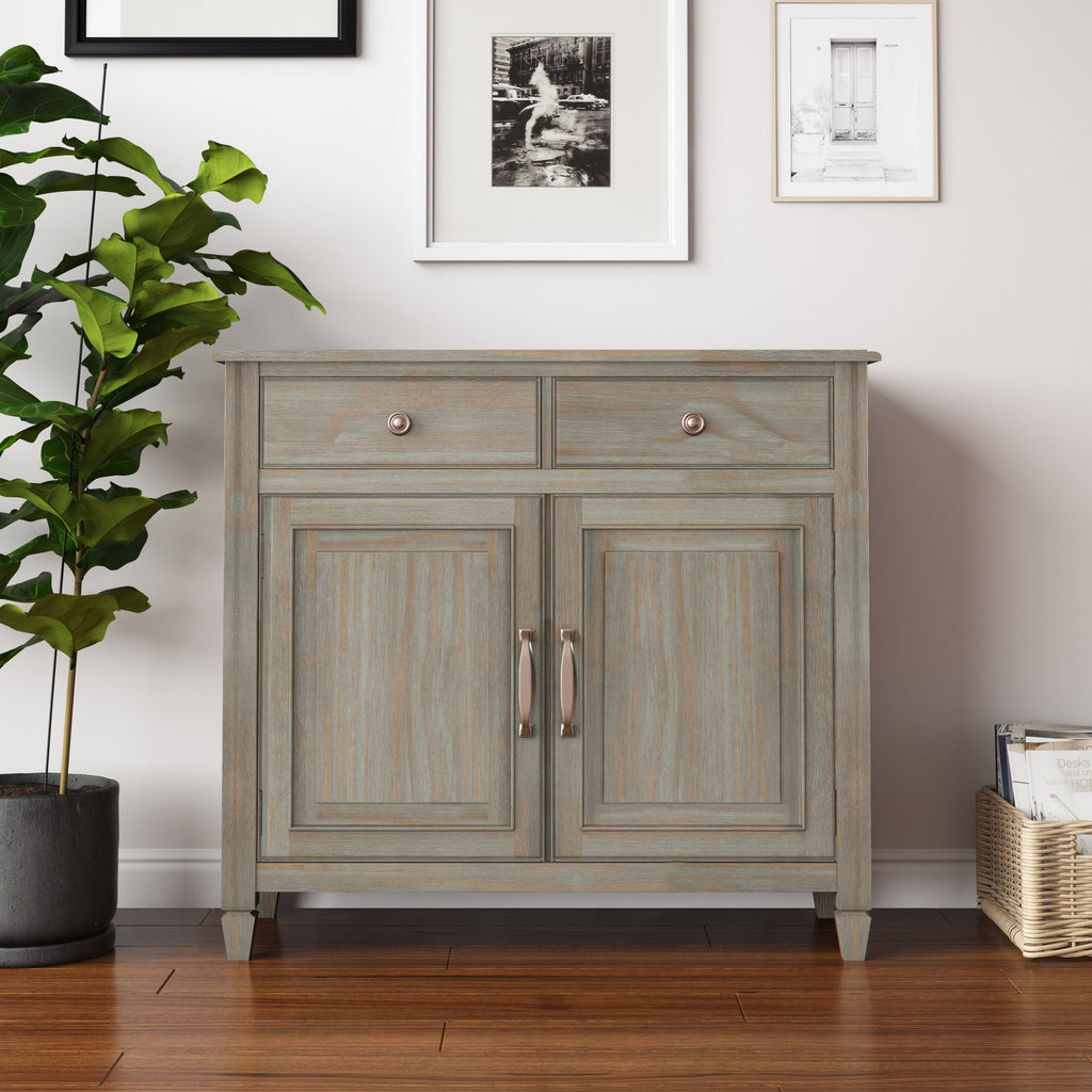 Connaught Solid Wood Entryway Storage Cabinet in Distressed